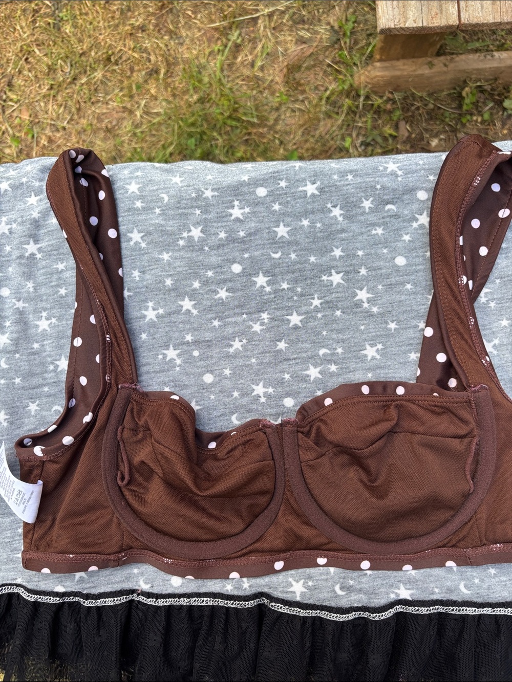 Time and Tru Brown Polka Dot Bikini Top - Picture 8 of 11